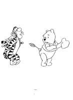A coloring page of winnie the pooh - group